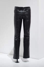Larry Hunt (American, deceased c. 1979). Leather Pants, c. 1970s. Leather. Courtesy Leather Archives & Museum, Chicago. Image taken during installation of Items: Is Fashion Modern?