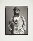Timothy Greenfield-Sanders. Photograph of David Hammons. 1980. Gelatin silver print, 16 x 20&#34; (40.6 x 50.8 cm). Timothy Greenfield-Sanders “Art World” Collection. The Museum of Modern Art Archives, New York. © 2017 Timothy Greenfield-Sanders