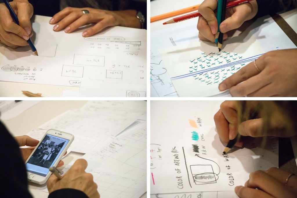 A Draw your Visit with Data workshop. Photo: Manuel Martagon. © 2017 The Museum of Modern Art, New York