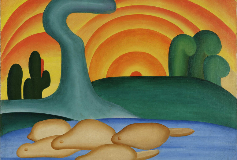 Tarsila do Amaral. Setting Sun (Sol poente), Oil on canvas. 21 1/4 x 25 9/16 in. (54 x 65 cm). Private collection, Rio de Janeiro © Tarsila do Amaral Licenciamentos