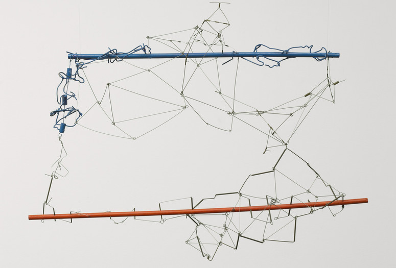 Gego (Gertrud Goldschmidt) (Venezuelan, born Germany. 1912–1994). Drawing without Paper 84/25 and 84/26. 1984 and 1987. Enamel on wood and stainless steel wire, 23 5/8 x 34 5/8 x 16 3/4″ (60 x 88 x 40 cm). The Museum of Modern Art, NY. Gift of Patricia Phelps de Cisneros in honor of Susan and Glenn Lowry. Copyright © 2017 Fundación Gego.