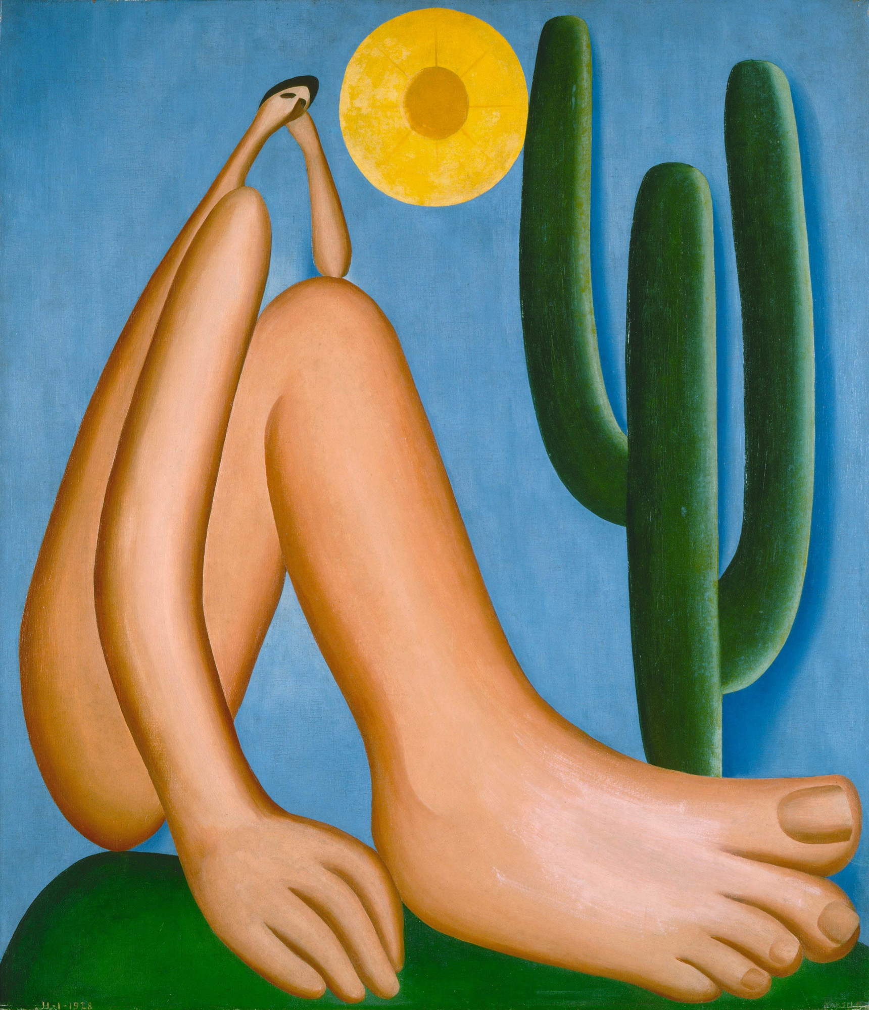 Tarsila do Amaral. Abaporu. 1928. Oil on canvas, 33 7/16 x 28 3/4″ (85 x 73 cm). Collection MALBA, Museo de Arte Latinoamericano de Buenos Aires. © Tarsila do Amaral Licenciamentos