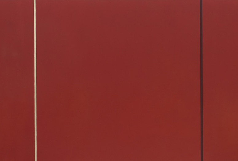 Barnett Newman (American, 1905–1970). Vir Heroicus Sublimis. 1950-51. Oil on canvas, 7' 11 3/8" x 17' 9 1/4" (242.2 x 541.7 cm). The Museum of Modern Art, NY. Gift of Mr. and Mrs. Ben Heller. © 2017 Barnett Newman Foundation / Artists Rights Society (ARS), New York