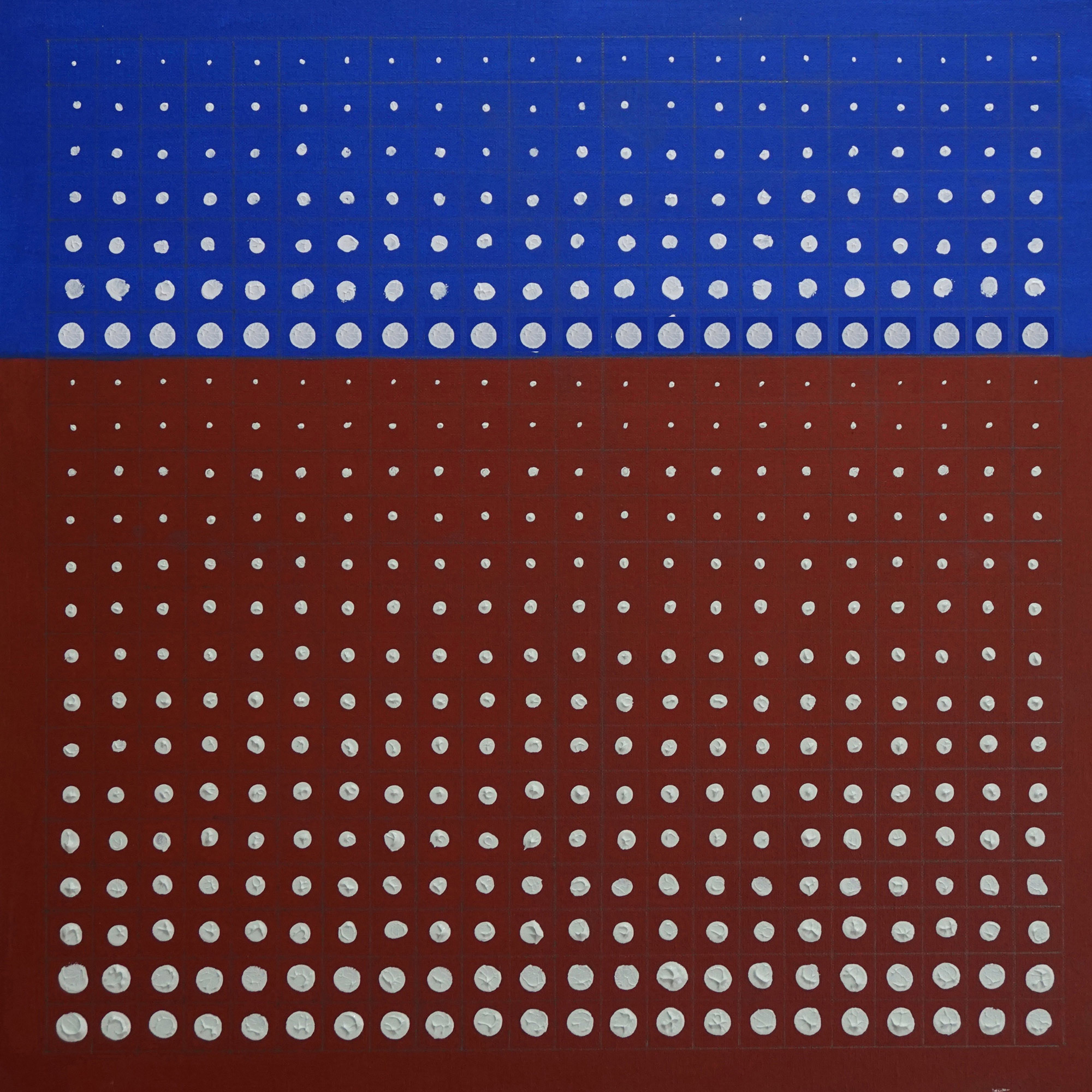 Grant Davis (Bendigo, Australia). Kimberly Landscape with Apologies to Agnes 1-17. Acrylic and graphite pencil on canvas