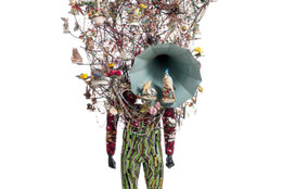 Nick Cave. Soundsuit. 2011. Found objects, knit head and bodysuit, and mannequin, 10&#39; 1&#34; x 42&#34; x 33&#34; (307.3 x 106.7 x 83.8 cm). The Museum of Modern Art, New York. Gift of Agnes Gund in honor of Dr. Stuart W. Lewis. © 2018 Nick Cave. Photo: Imaging and Visual Resources Department, MoMA