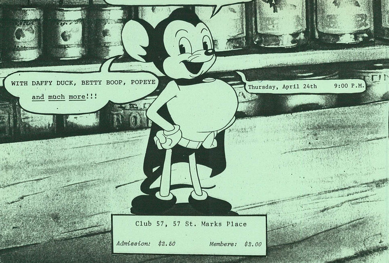 Flyer for Jerry Beck's Cartoons You Won't See on TV at Club 57, 1980. The Museum of Modern Art, New York. Department of Film Special Collections