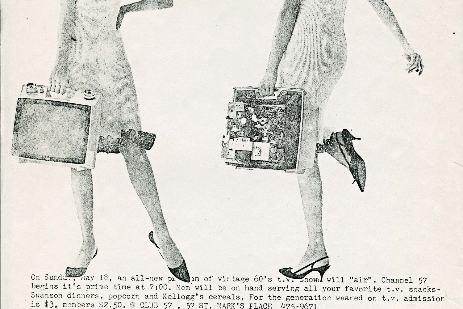 Program for Jerry Beck's Television Nostomania at Club 57, 1980. Design by Ann Magnuson. The Museum of Modern Art, New York. Department of Film Special Collections