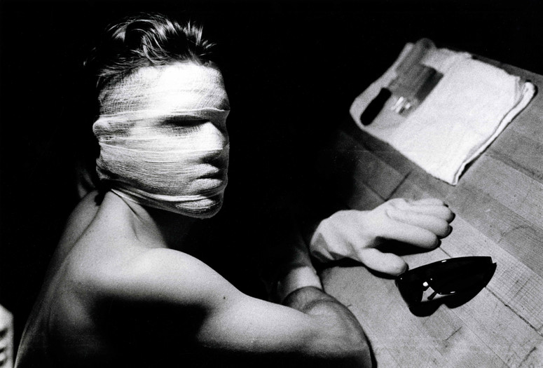 The Rule of Mr. Klaus #19, 1980. Photograph by Anthony Scibelli, from a series for a photo-roman written by Peter Nolan Smith (pictured). Courtesy the artists