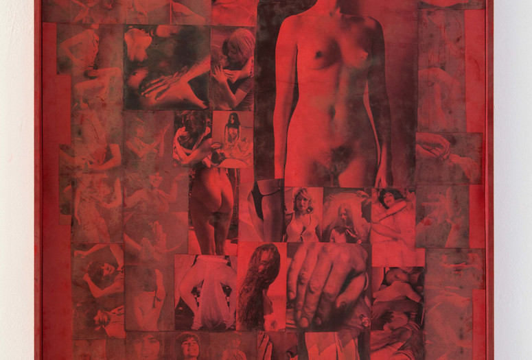 Carmen Winant. Hur. 2016. Found images, food coloring, artist frame. Courtesy the artist. © Carmen Winant