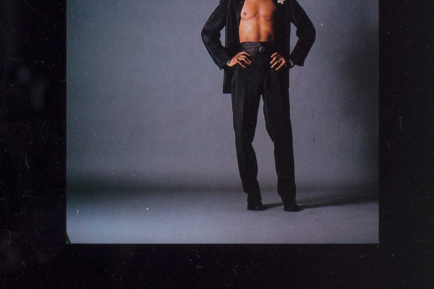 Gerard Little pictured on a flyer for Fashion Horror at Limelight, 1985 (detail). Designed by Albert Crudo