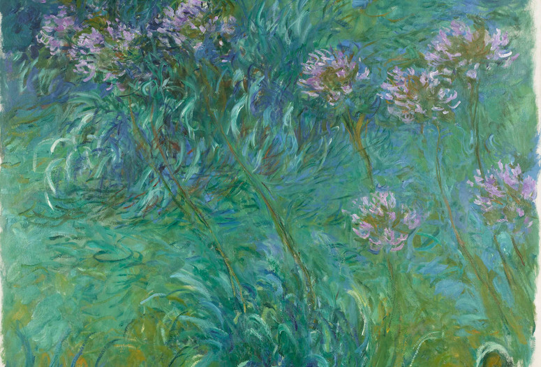 Claude Monet. Agapanthus. 1914–26. Oil on canvas, 6' 6" x 70 1/4" (198.2 x 178.4 cm). Gift of Sylvia Slifka in memory of Joseph Slifka