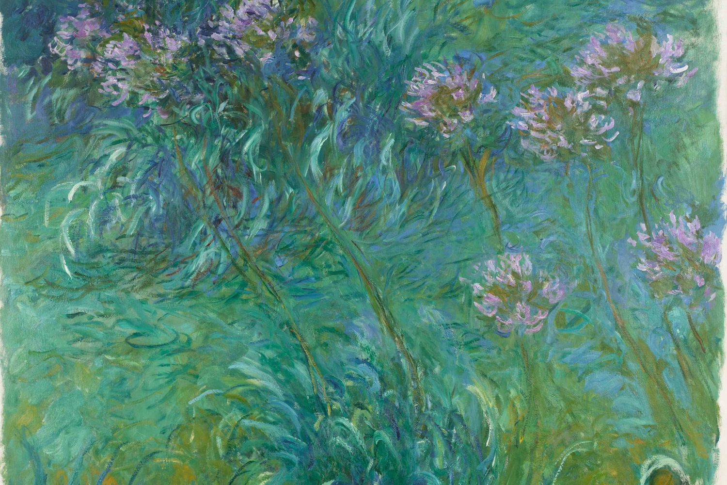 Claude Monet. Agapanthus. 1914–26. Oil on canvas, 6' 6" x 70 1/4" (198.2 x 178.4 cm). Gift of Sylvia Slifka in memory of Joseph Slifka