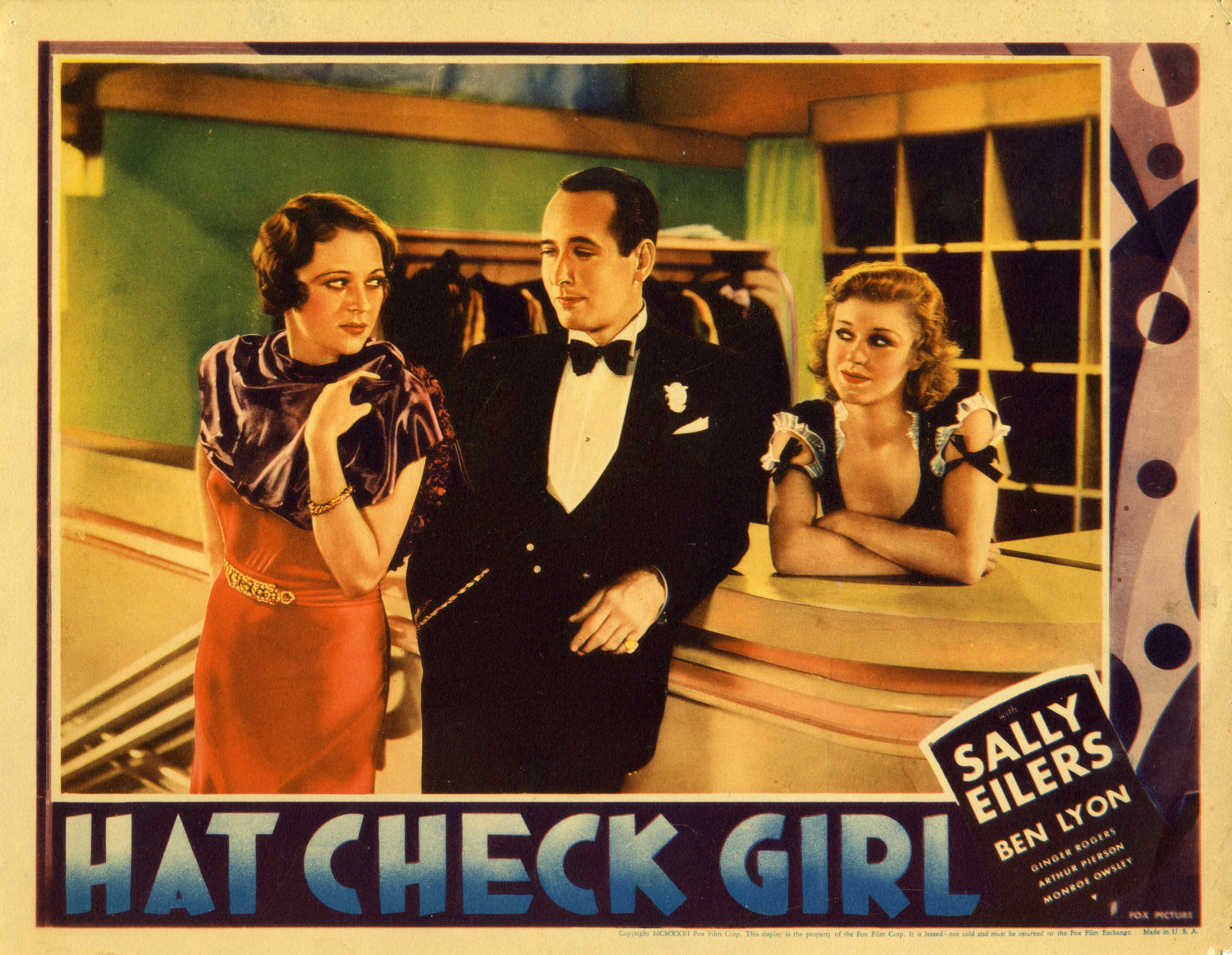 Hat Check Girl. 1932. Directed by Sidney Lanfield MoMA
