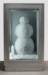 Peter Fischli and David Weiss. Snowman. 1987/2016. Copper, aluminum, glass, water, and coolant system, 85 7/8 x 50 3/8 x 65&#34; (218 x 128 x 165 cm). Courtesy Matthew Marks Gallery. © Peter Fischli and David Weiss