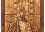 Charles White. Black Pope (Sandwich Board Man). 1973. Oil wash on board. 60 × 43 7/8″ (152.4 × 111.4 cm) The Museum of Modern Art, New York. Richard S. Zeisler Bequest (by exchange), The Friends of Education of The Museum of Modern Art, Committee on Drawings Fund, Dian Woodner, and Agnes Gund. © 1973 The Charles White Archives. Photo Credit: Jonathan Muzikar, The Museum of Modern Art Imaging Services
