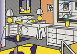 Roy Lichtenstein (American, born Canada. 1913–1980). Interior with Mobile. 1992. Oil and magna on canvas, 10′ 10″ x 14′ 3″ (330.2 x 434.4 cm). The Museum of Modern Art, NY. Enid A. Haupt Fund; gift of Agnes Gund, Jo Carole and Ronald S. Lauder, Michael and Judy Ovitz in honor of Roy and Dorothy Lichtenstein; and Anna Marie and Robert F. Shapiro. © Estate of Roy Lichtenstein