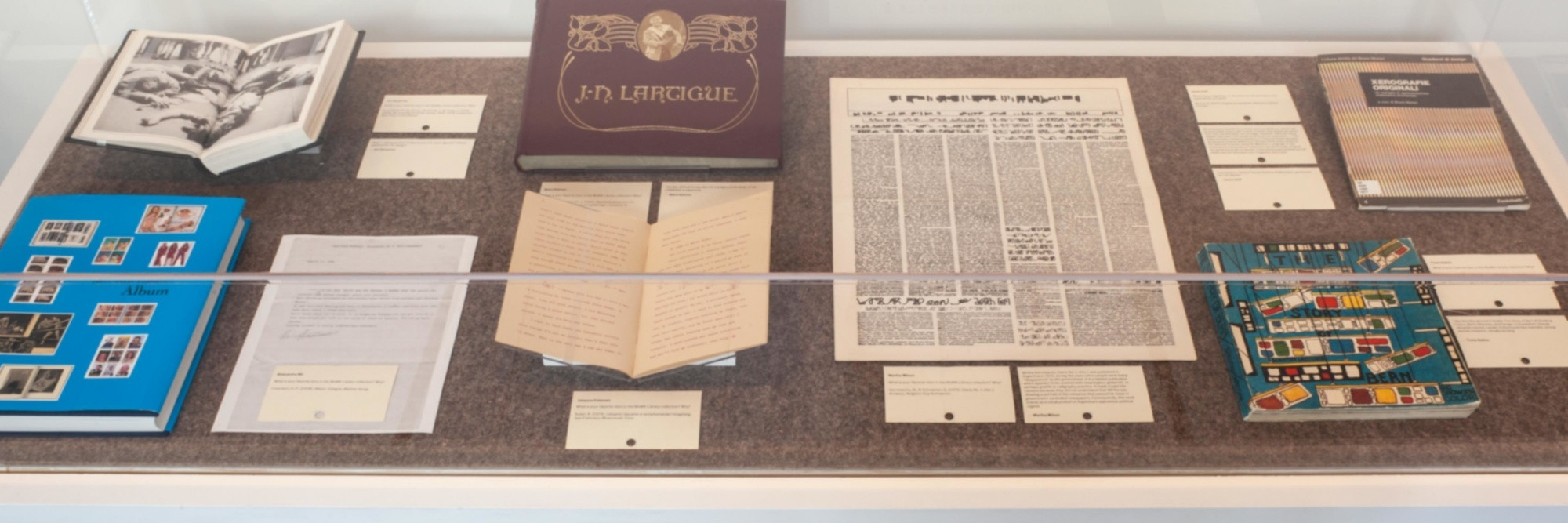 Installation view of Reading List: Artists’ Selections from the MoMA Library Collection. Photo by John Wronn