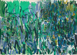 Joan Mitchell. No Rain. 1976. Oil on canvas, two panels, 9&#39; 2&#34; x 13&#39; 1 /58&#34; (279.5 x 400.4 cm). Gift of The Estate of Joan Mitchell. © Estate of Joan Mitchell