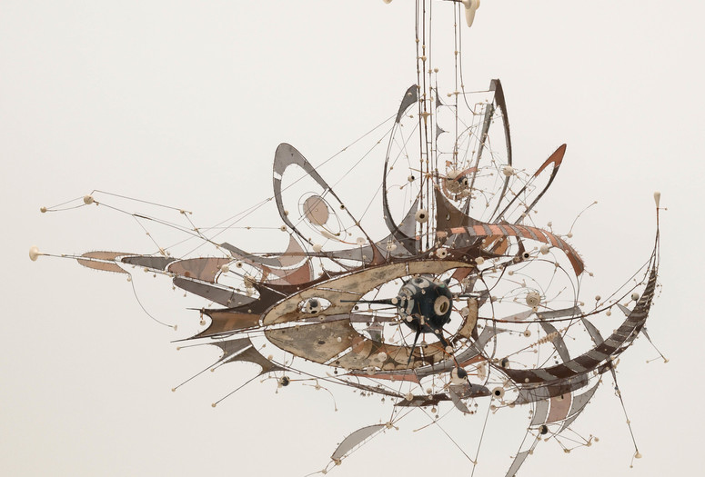 Untitled. 1980–98. Welded steel, porcelain, wire mesh, canvas, grommets, and wire, 7 x 8 x 6' (213.4 x 243.8 x 182.9 cm). Gift of Philip Johnson (by exchange) and the Nina and Gordon Bunshaft Bequest Fund. © 2018 Lee Bontecou