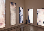 Installation view of Seth Price: Danny, Mila, Hannah, Ariana, Bob, Brad. Photo by Matthew Septimus