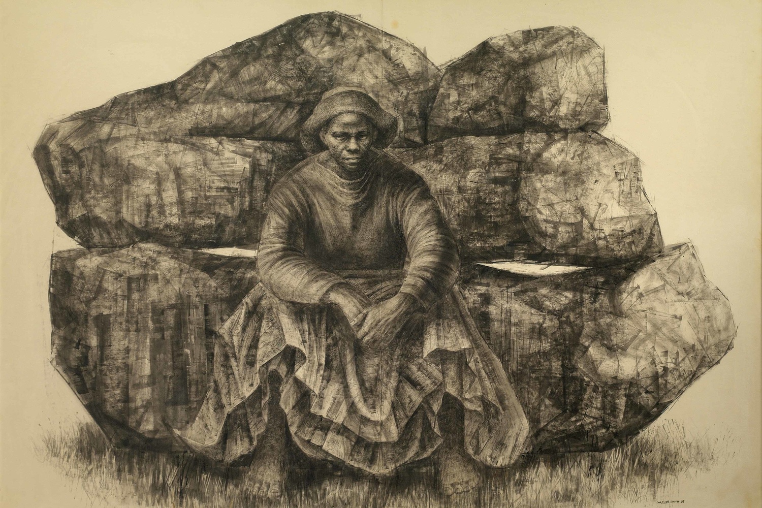 Charles White (American, 1918–1979). General Moses (Harriet Tubman). 1965. Ink on paper, 47 × 68" (119.4 × 172.7 cm). Private collection. © The Charles White Archives/ Courtesy of Swann Auction Galleries