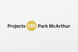 Park McArthur. Is this an investment, pied-à-terre, or primary residence? 2018. Paint on wall; altered Museum of Modern Art Projects logo scaled to gallery dimensions. Edition: 3 + 1 AP. Courtesy the artist and ESSEX STREET, New York