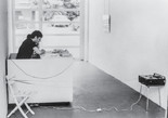 Bruce Nauman. Six Sound Problems for Konrad Fischer. 1968. Tape recorder with six tapes, chair with pencil, dimensions variable. Installation view, Konrad Fischer Galerie, 1968. Image courtesy of Archiv Dorothee und Konrad Fischer, Kunstsammlung Nordrhein-Westfalen, Düsseldorf, Schenkung/Zentralarchiv für deutsche und internationale Kunstmarktforschung (ZADIK), Köln/Konrad Fischer Galerie, Düsseldorf, Berlin