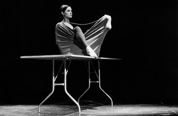 Peter Moore’s photograph of Lucinda Childs in Pastime,1963. Performed in Surplus Dance Theater: Program Exchange, New York, March 2, 1964