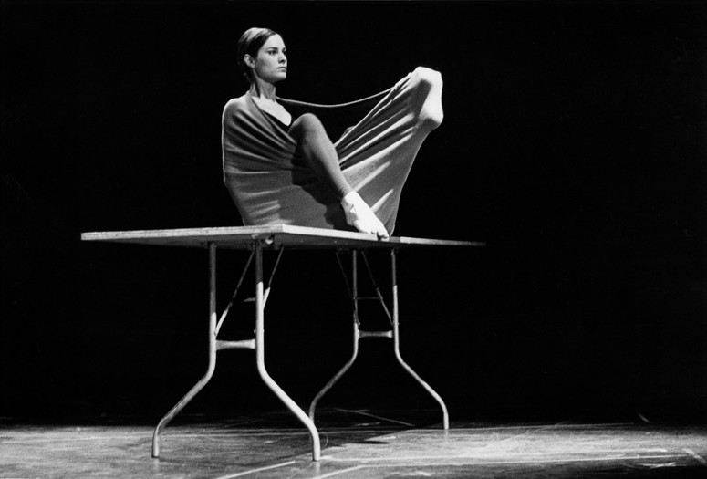 Peter Moore’s photograph of Lucinda Childs in Pastime,1963. Performed in Surplus Dance Theater: Program Exchange, New York, March 2, 1964
