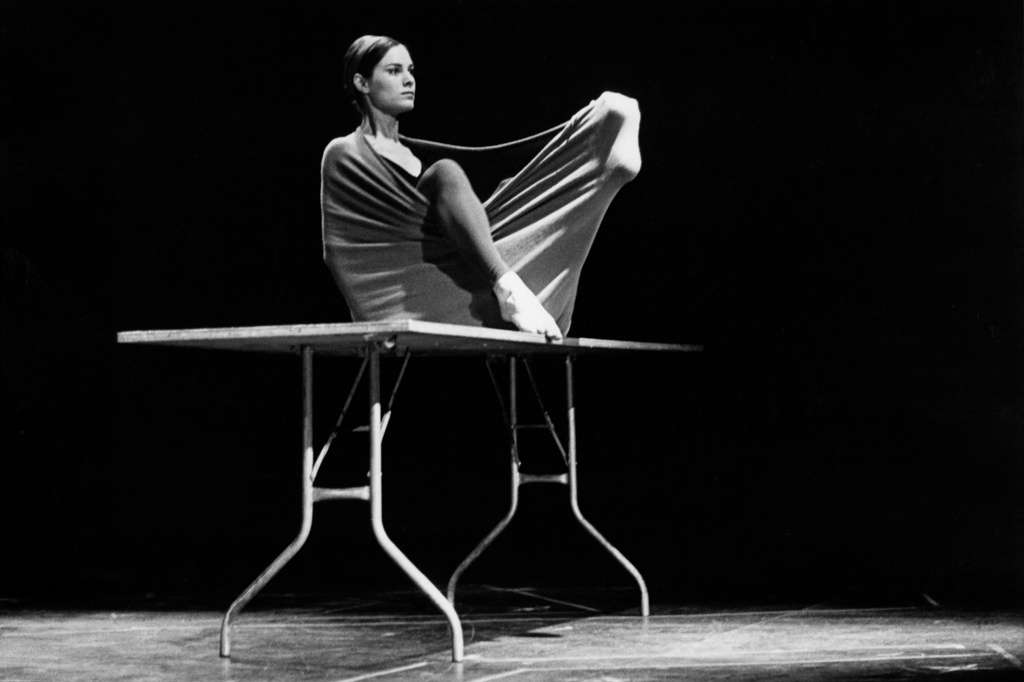 Peter Moore’s photograph of Lucinda Childs in Pastime,1963. Performed in Surplus Dance Theater: Program Exchange, New York, March 2, 1964