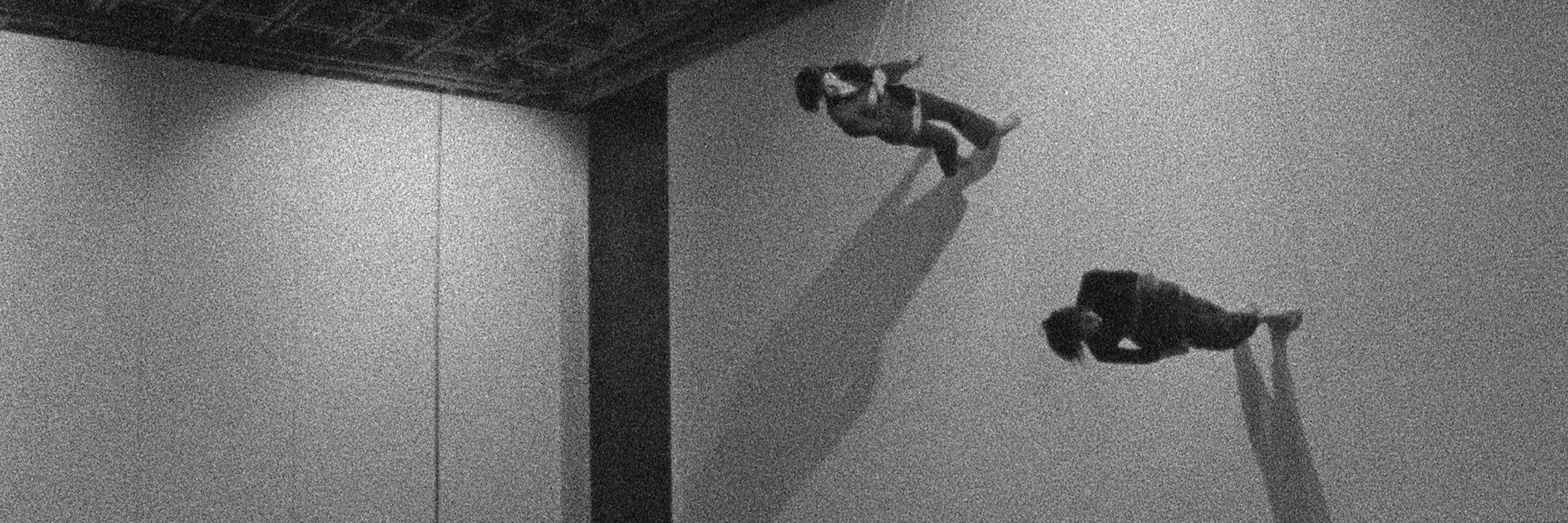 Trisha Brown. Still from Walking on the Wall, 1971. Film by Elaine Summers