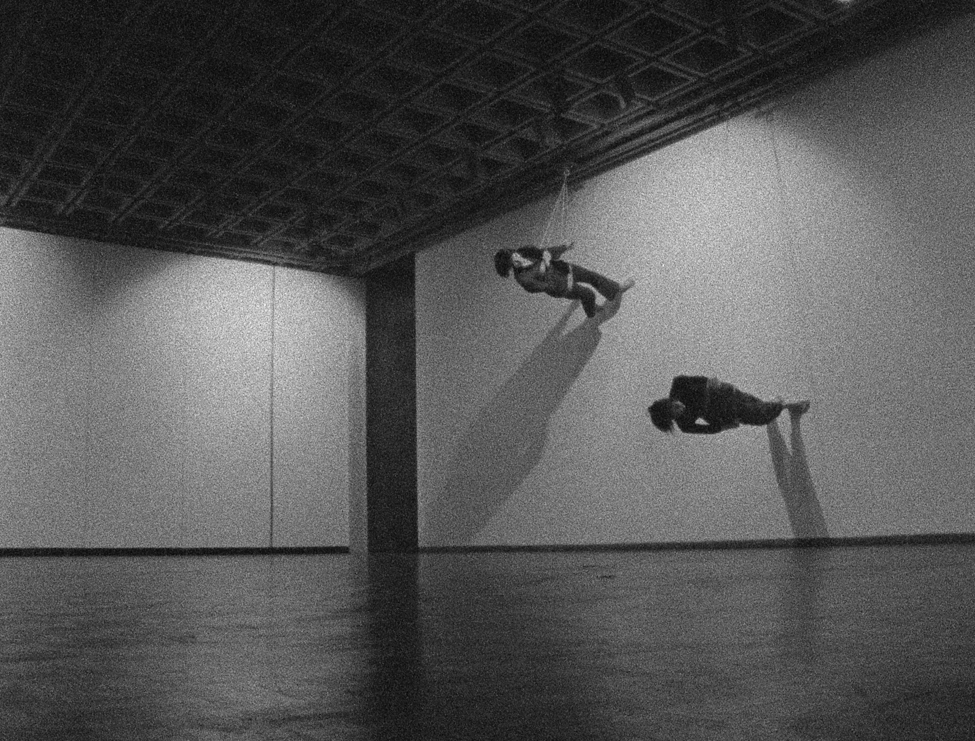 Trisha Brown. Still from Walking on the Wall, 1971. Film by Elaine Summers