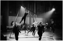 Peter Moore’s photograph of unidentified performers in Joan Baker’s Ritual (detail), 1963. Performed in Concert of Dance #13, Judson Memorial Church, November 20, 1963. © Barbara Moore/Licensed by VAGA, New York, NY. Courtesy Paula Cooper Gallery, New York