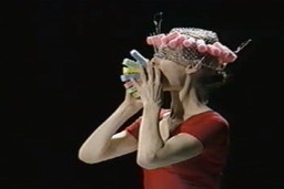 Lucinda Childs. Still from _Carnation _(1964), performed at The Bonnie Bird Theatre at the Laban Centre, London, 1990. Film by Les Young and Ian Wallace. Performer: Lucinda Childs. Video (color, sound). Courtesy of the artist