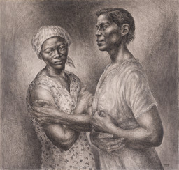 Charles White. Oh, Mary, Don’t You Weep. 1956. Graphite and pen and ink on board, 39 1/4 x 41 1/2" (99.7 x 102.9 cm). Crystal Bridges Museum of American Art, Bentonville, AR. © The Charles White Archives/ Photo: Edward C. Robinson III