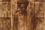 Charles White. Wanted Poster Series #17. 1971. Oil wash and pencil on poster board. 60 × 30&#34; (152.4 × 76.2 cm). Collection of the Flint Institute of Arts, Flint, Michigan, Gift of Mr. and Mrs. B. Morris Pelavin. © The Charles White Archives