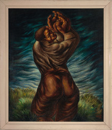 Charles White. Spiritual. 1941. Oil on canvas. 36 × 30" (91.4 × 76.2 cm). South Side Community Art Center, Chicago. © The Charles White Archives/ Photo: Jamie Stukenberg, Professional Graphics, Inc.