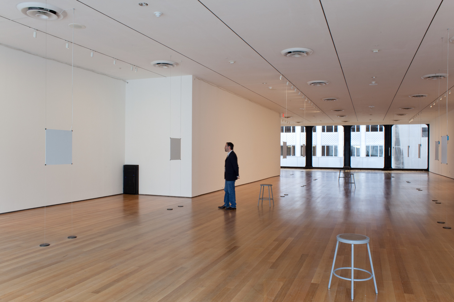 Bruce Nauman. Days. 2009. Stereo audio files, speakers, amplifiers, and additional equipment. The Museum of Modern Art, New York, Committee on Painting and Sculpture Funds, gift of The Mimi and Peter Haas Fund, Agnes Gund, The Hess Foundation, Michael Ovitz, Jerry I. Speyer, Marie-Josée and Henry R. Kravis Foundation, Donald B. Marron, and The Jill and Peter Kraus Contemporary Acquisition Fund and Emanuel Hoffmann Foundation, gift of the President, on permanent loan to Öffentliche Kunstsammlung Basel.