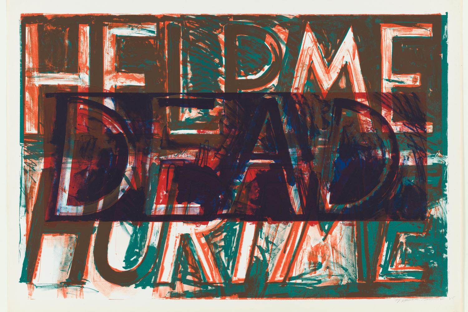 Bruce Nauman. Help Me Hurt Me. 1975. Lithograph. 32 3/8 x 48 1/4" (82.2 x 122.5 cm). Jeanne C. Thayer Fund. © 2018 Bruce Nauman / Artists Rights Society (ARS), New York. Photo: Thomas Griesel