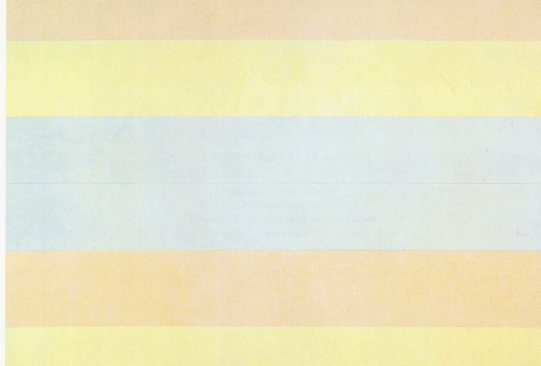 Agnes Martin. With My Back to the World. 1997. Synthetic polymer paint on canvas, six panels, each 60 x 60&#34; (152.5 x 152.5 cm). Fractional and promised gift of the Ovitz Family Collection