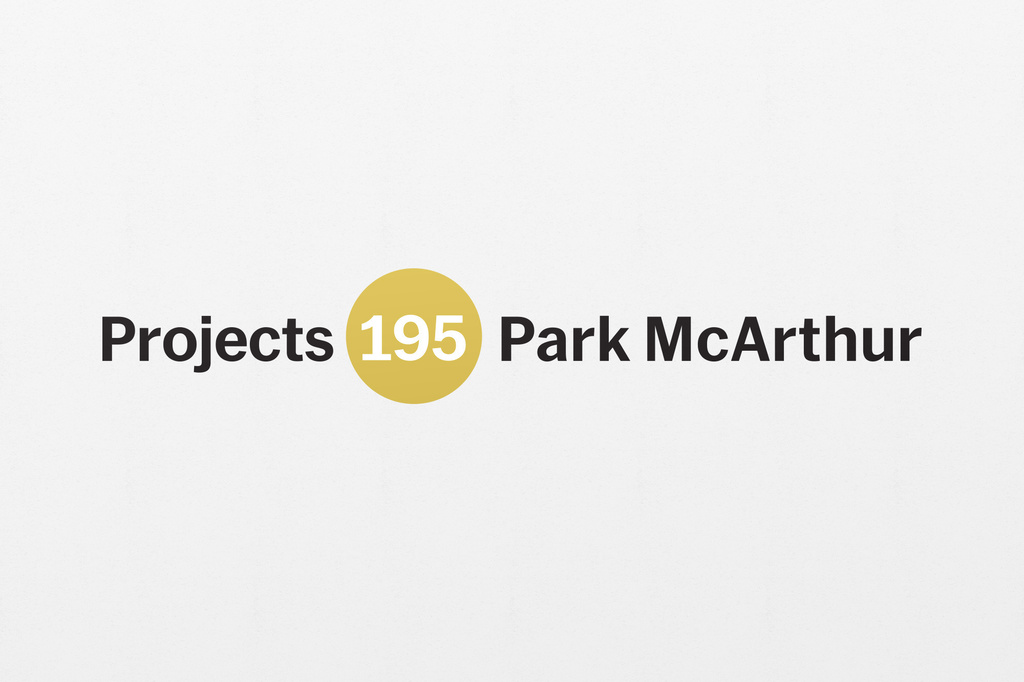Park McArthur. Is this an investment, pied-à-terre, or primary residence? 2018. Paint on wall; altered Museum of Modern Art Projects logo scaled to gallery dimensions. Edition: 3 + 1 AP. Courtesy the artist and ESSEX STREET gallery