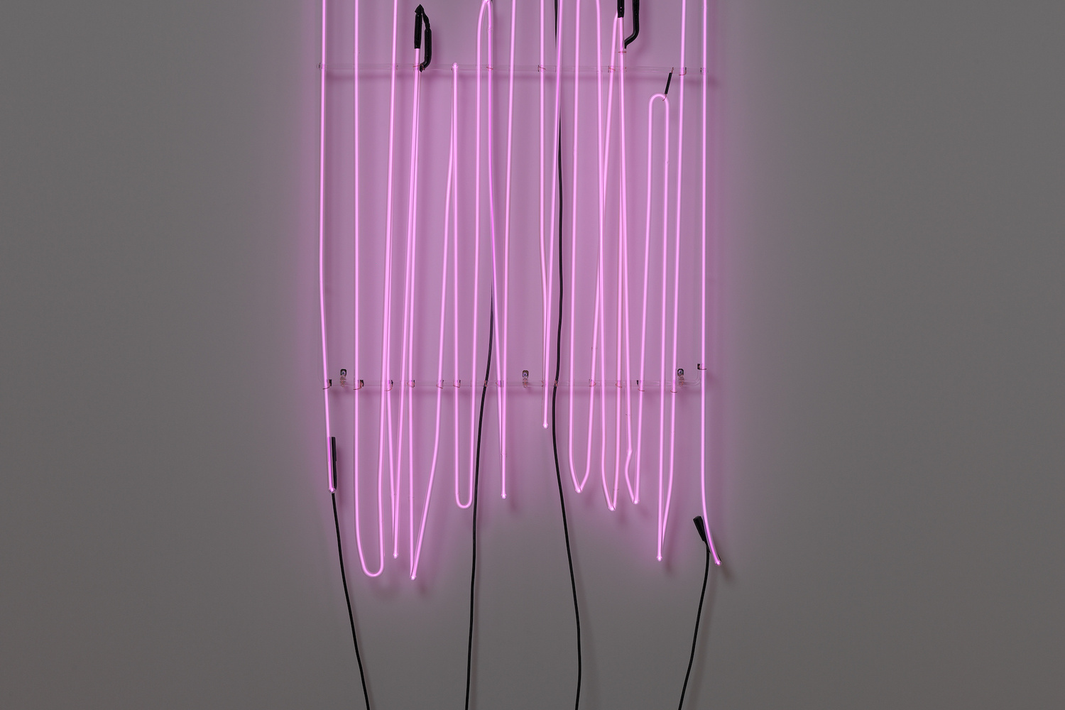 Bruce Nauman. My Last Name Exaggerated Fourteen Times Vertically. 1967. Neon tubing with clear-glass-tubing suspension frame. Glenstone Museum, Potomac, Maryland. © 2018 Bruce Nauman/Artists Rights Society (ARS), New York