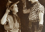 Transatlantic Teamwork: "Pat and Patachon go Western in a publicity shoot."