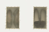Doris Salcedo, Atrabilious, 1992-93. Wall installation with plywood, shoes, animal fiber, thread, and sheepskin, six niches, Overall 30 x 70 1/4 x 5 1/8&#34; (76.2 x 178.4 x 13 cm). Gift of Marie-Josée and Henry R. Kravis. © 2012 Doris Salcedo .