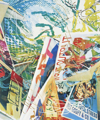 Martin Kippenberger. _Content on Tour (Inhalt auf Reisen)._ 1992. Screenprint mounted on plywood, with unique alterations by the artist, 70 7/8 x 59" (180 x 150 cm). Publisher and printer: Edition Artelier, Graz, Austria. Edition: 3 this size; 5 for three smaller sizes. Collection Estate Martin Kippenberger, Galerie Gisela Capitain, Cologne. © Estate Martin Kippenberger, Galerie Gisela Capitain, Cologne. Photograph: Lothar Schnepf, Cologne