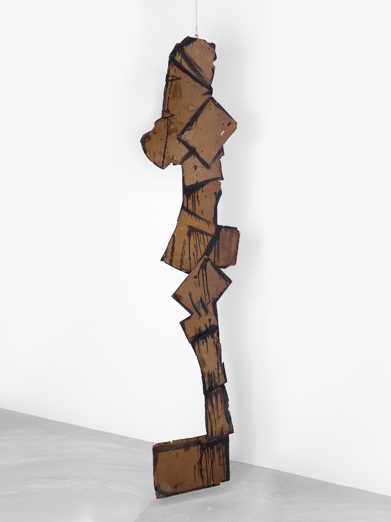 Street Figure in Grey Planes
Date: 1960
Medium: Cardboard, wood, cord, wire, painted with casein
Dimensions: Height: 8' 2 13/64" (250 cm)
Credit Line: Museum Ludwig Cologne / Peter und Irene Ludwig Stiftung
