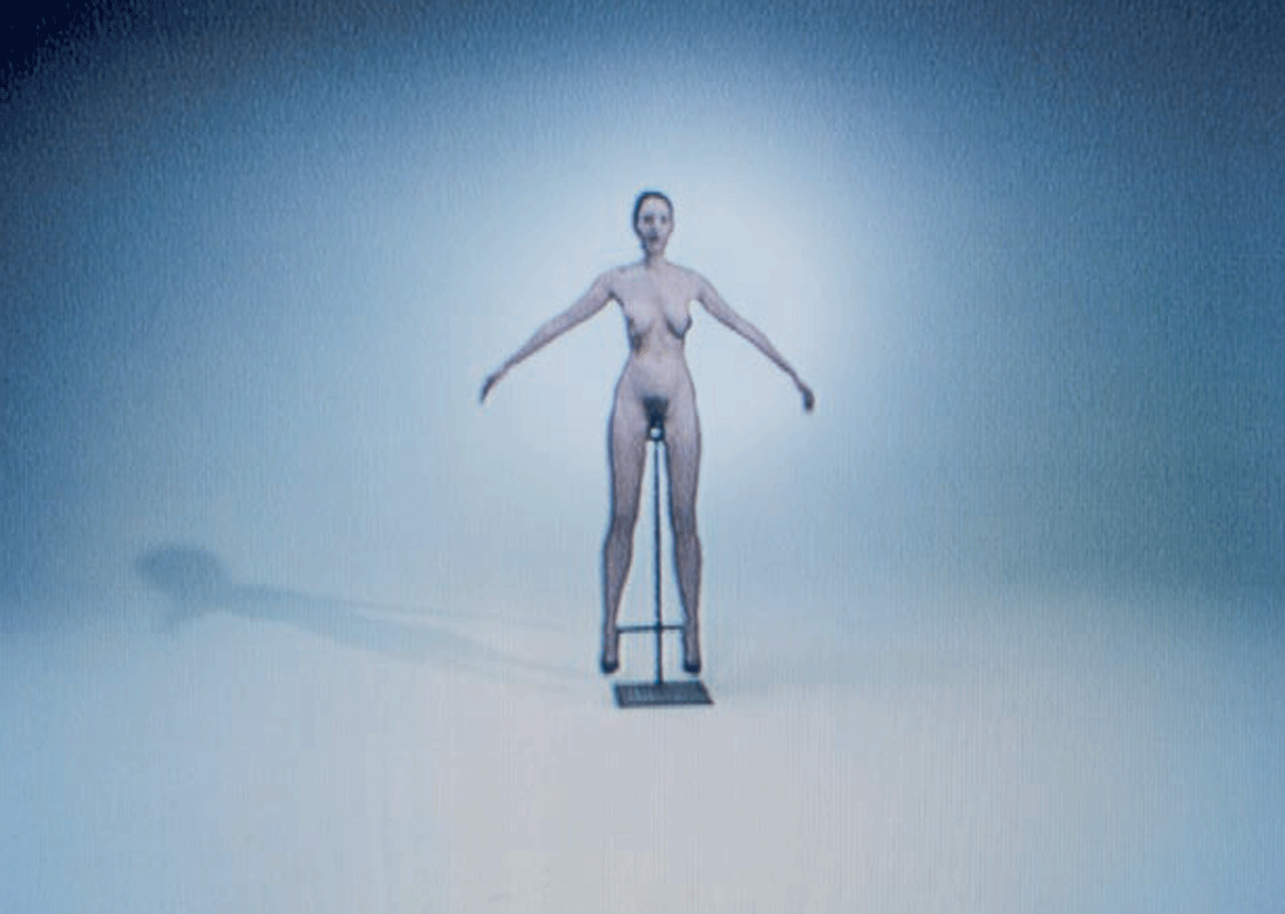 Marina Abramović. _Luminosity._ Originally performed for two hours at Sean Kelly Gallery, New York, 1997. Still from video (color, sound). 60 min. © 2010 Marina Abramović. Courtesy the artist and Sean Kelly Gallery/Artists Rights Society (ARS), New York