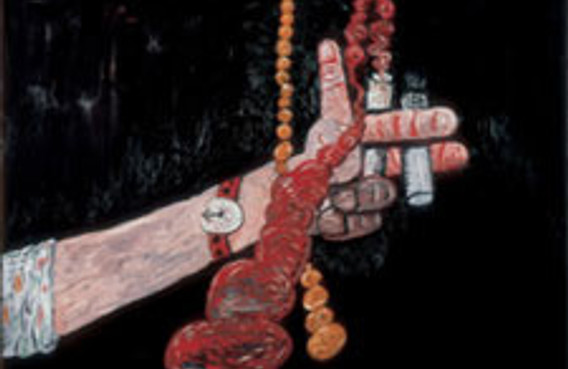 Philip Guston. Talking. 1979. Oil on canvas, 68 1/8&#34; x 6&#39; 6 1/4&#34; (173 x 198.8 cm). The Museum of Modern Art. Fractional and promised gift of Edward R. Broida. © 2006