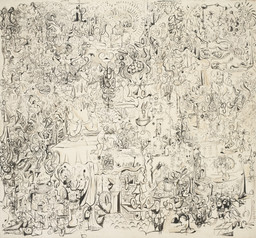 George Condo, Diaries of Milan, 1984. Oil on canvas, 6' 2" x 6' 8" (188 x 203.2 cm). Gift of Steven and Alexandra Cohen. © 2012 George Condo / Artists Rights Society (ARS), New York