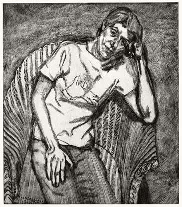 Lucian Freud
(British, born Germany 1922)
Bella in her Pluto T-Shirt (state III)
1995